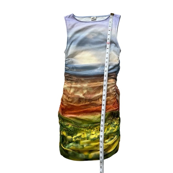 Urban Outfitters Mesh Landscape Y2K Mini Dress Size Small - Picture 12 of 13
